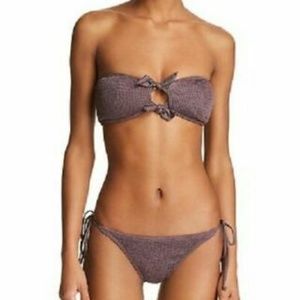 NWT $179 L SPACE SMALL BANDEAU TOP  & MEDIUM PEBBLE BIKINI  CLASSIC CUT BOTTOM